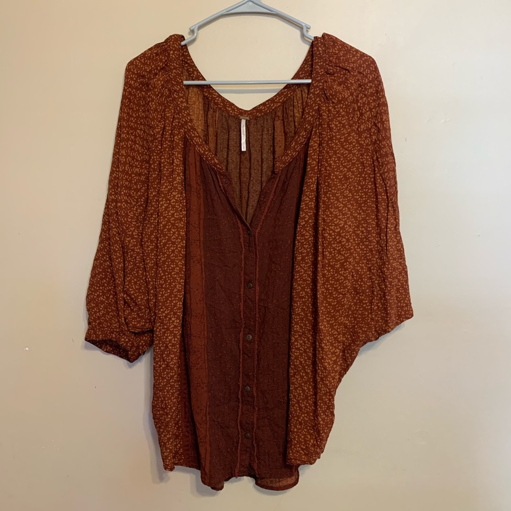 Free People boho peasant batwing dolman bl…